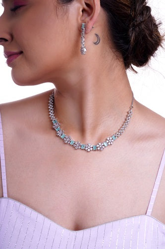 Partixx Silver Plated Cubic Zirconia Necklace