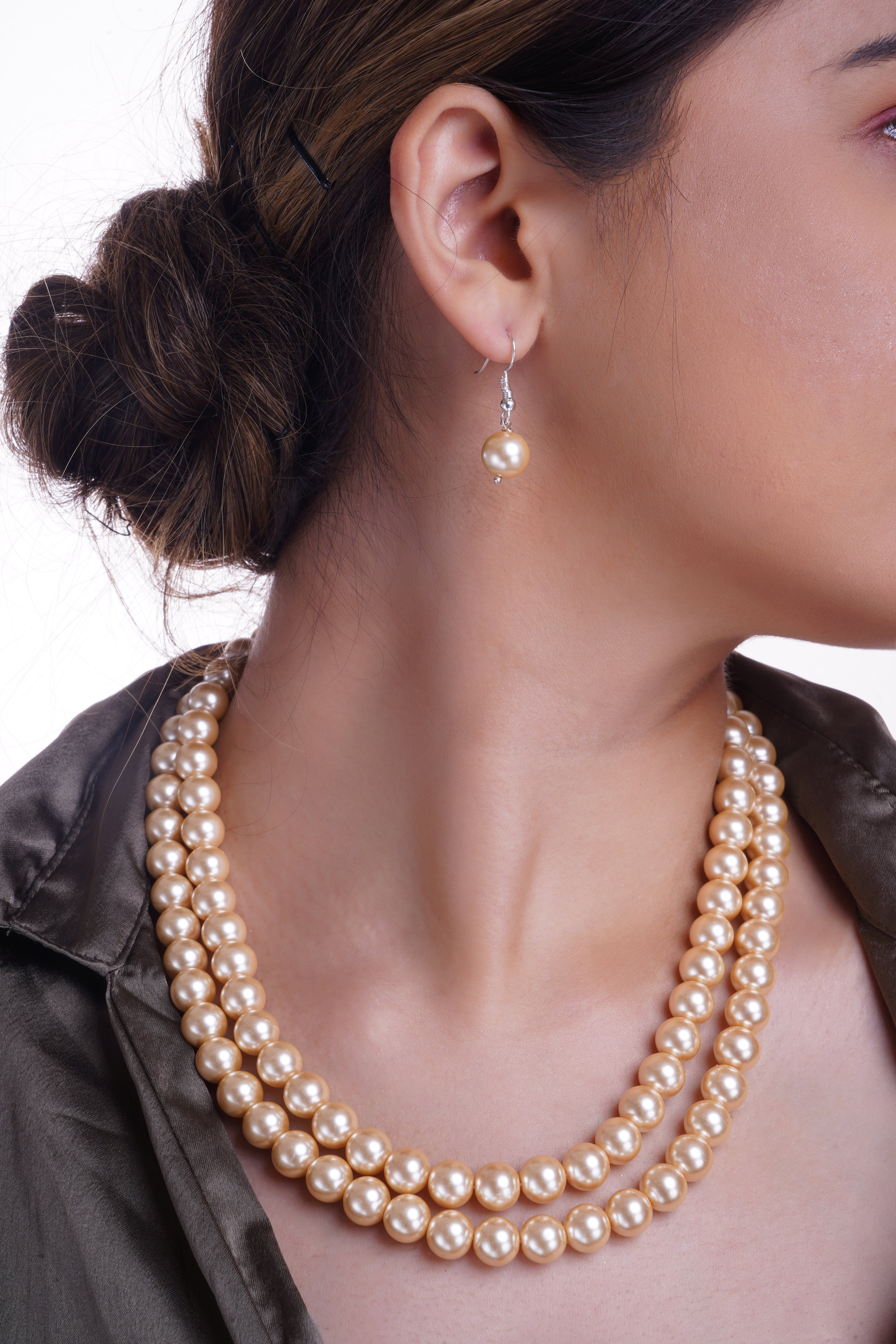 Freshwater Classic Golden Pearl  Necklace